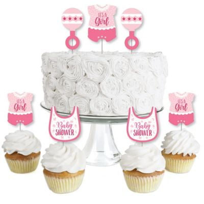 Oh Baby Pattern Happy Birthday Acrylic Cake Topper Babyshower Cupcake Topper FE